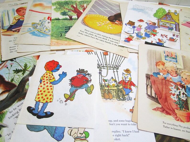 Children's Book Illustrations Collage Pack Nursery Art Etsy