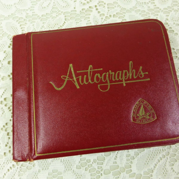 Vintage Campfire Girls Autograph Book, Red Campfire Girls Autograph Diary, Vintage Autographs Album