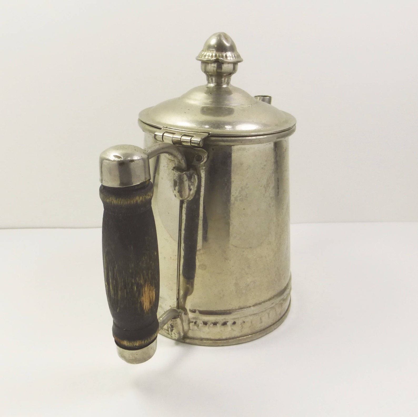 Antique Metal Coffee Pot with Wood Handle W H Sweeney Hinged Etsy