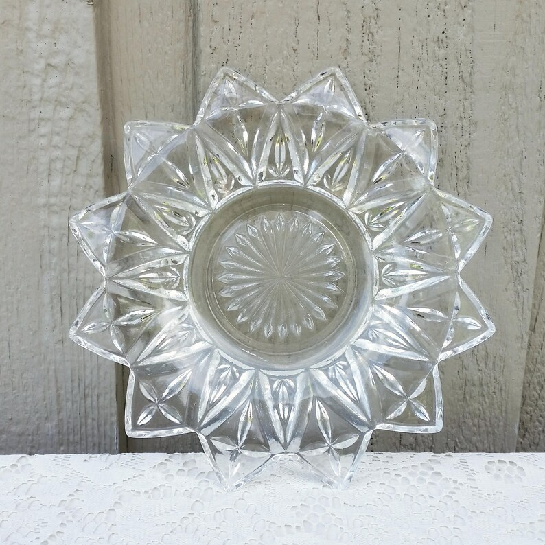 Federal Glass Petal Plate and Bowl Pointed Starburst Bread Etsy