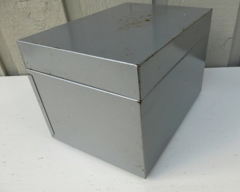 Hinged Lid Metal Box Metal Storage Box Industrial Gray Heavy Etsy