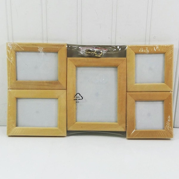 Tiny Frame Set of 5 Light Wood Frames 2x2, 2x3 & 3x4 Vintage Ikea Unopened Original Package