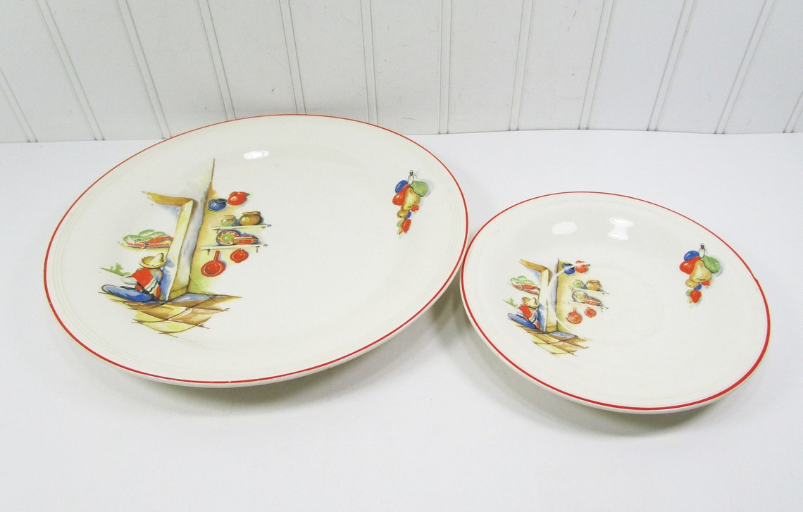 Southwestern Siesta Plate and Saucer Knowles Pottery 1940s Etsy