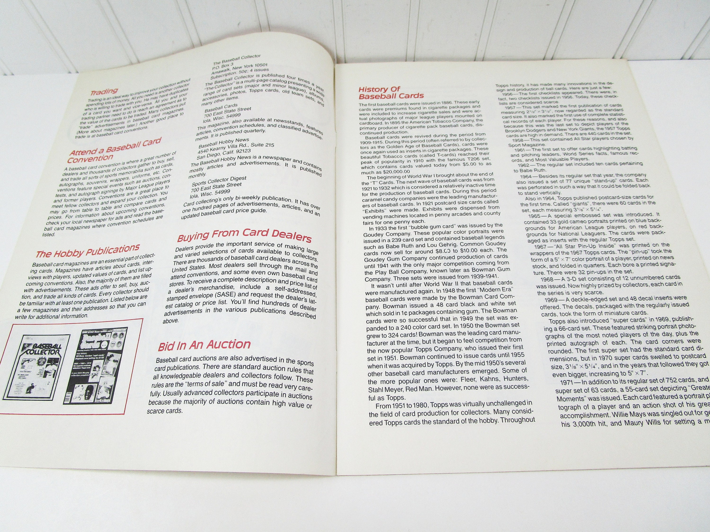 Baseball Card Collecting Guide Sports Collectors Digest Etsy UK