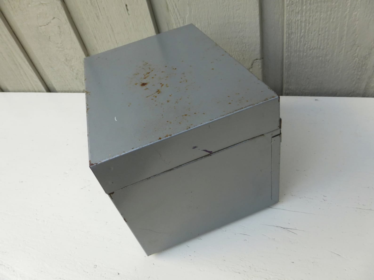 Hinged Lid Metal Box Metal Storage Box Industrial Gray Heavy Etsy