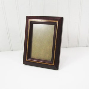 Wood Inlay Frame Brown With Gold Inlay Details Small 6x4 Inch Easel ...