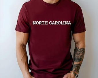 Camiseta de Carolina del Norte, ropa de Carolina del Norte, camiseta de hombre, camiseta de mujer, regalo, hogar, patriótico, camiseta unisex, Carolina del Norte
