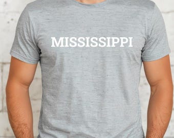 Mississippi T-shirt, Mississippi-kleding, heren-T-shirt, dames-T-shirt, cadeau, thuis, vakantie, patriottisch, uniseks T-shirt, Mississippi