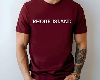 Rhode Island T-shirt, kleding Rhode Island, heren-T-shirt, dames-T-shirt, cadeau, thuis, vakantie, patriottisch, uniseks T-shirt, Rhode Island