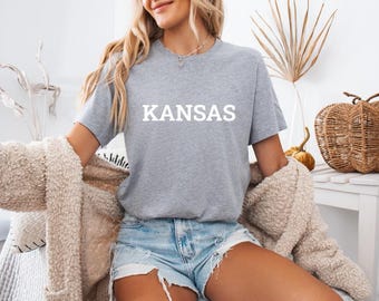 Kansas T-shirt, Kansas Apparel, Men&#39;s T-shirt, Women&#39;s T-shirt, Gift, Home, Vacation, Patriotic, Unisex T-shirt, Kansas