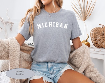 ミシガン T シャツ、美的ミシガン T シャツ、ミシガン ギフト、メンズ T シャツ、レディース T シャツ、ビンテージ ミシガン フットボール シャツ、ミシガン T シャツ