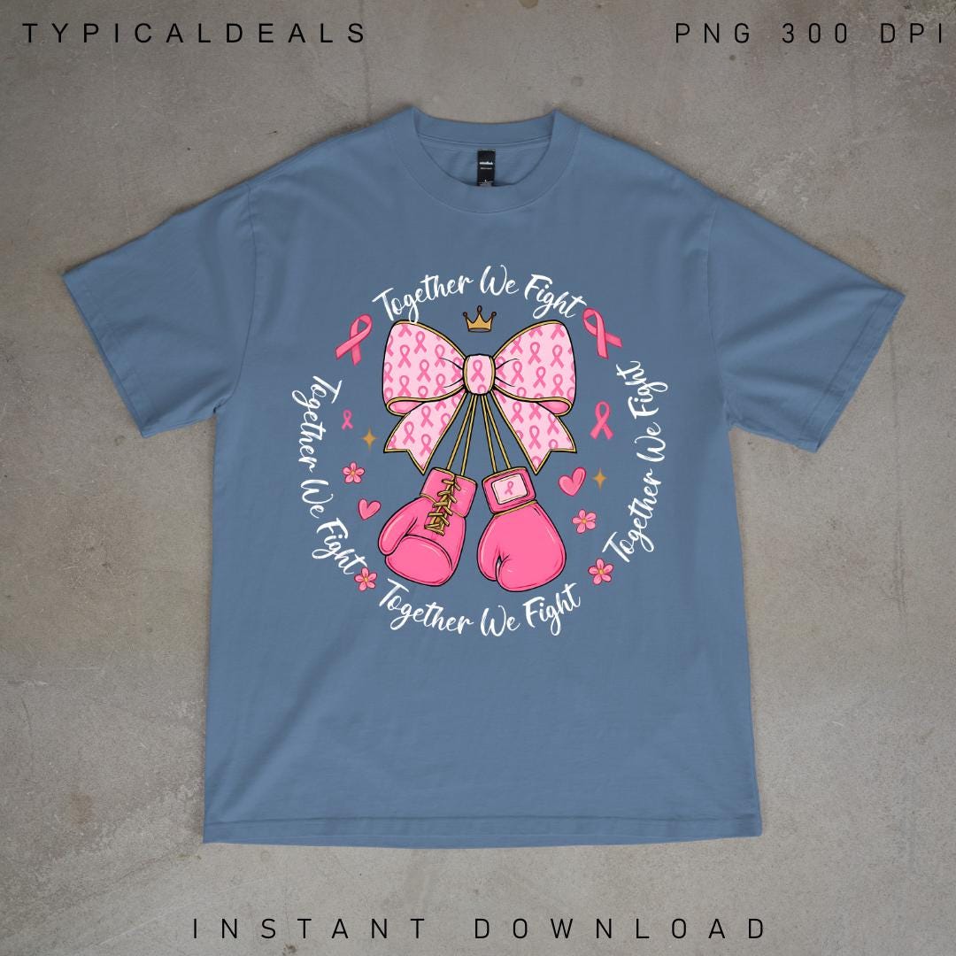 Breast Cancer PNG Shirt, Coquette Boxing Gloves PNG, Breast Cancer ...