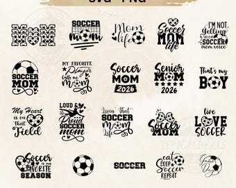 Soccer Mom PNG SVG Bundle, Soccer Mom Svg Design for Mom Gift, Soccer Design for Mom Coach (Digital Download)