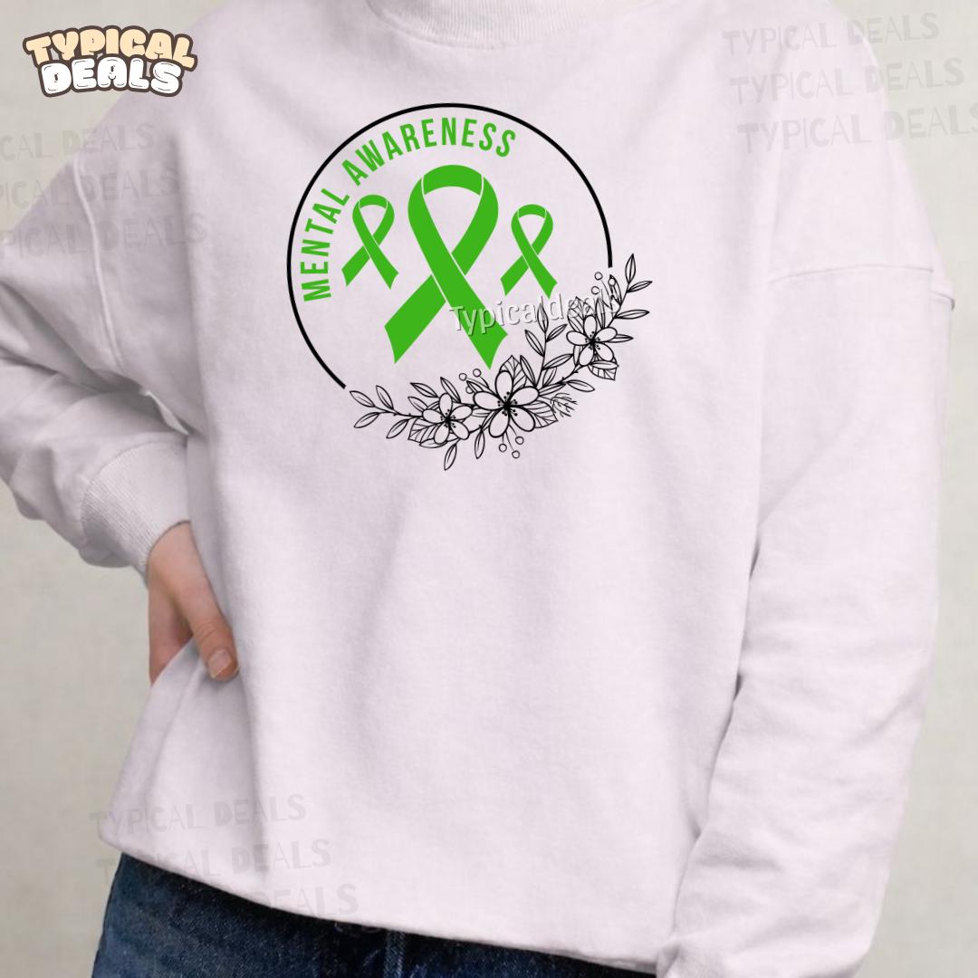 Mental Health Awareness Ribbon SVG PNG Bundle – Green Ribbon ...