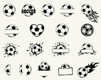 Soccer Svg Bundle, Soccer Ball Svg, Soccer Ball Monogram Svg, Soccer Ball Outline svg, Cut File For Cricut, Vector, Digital Download