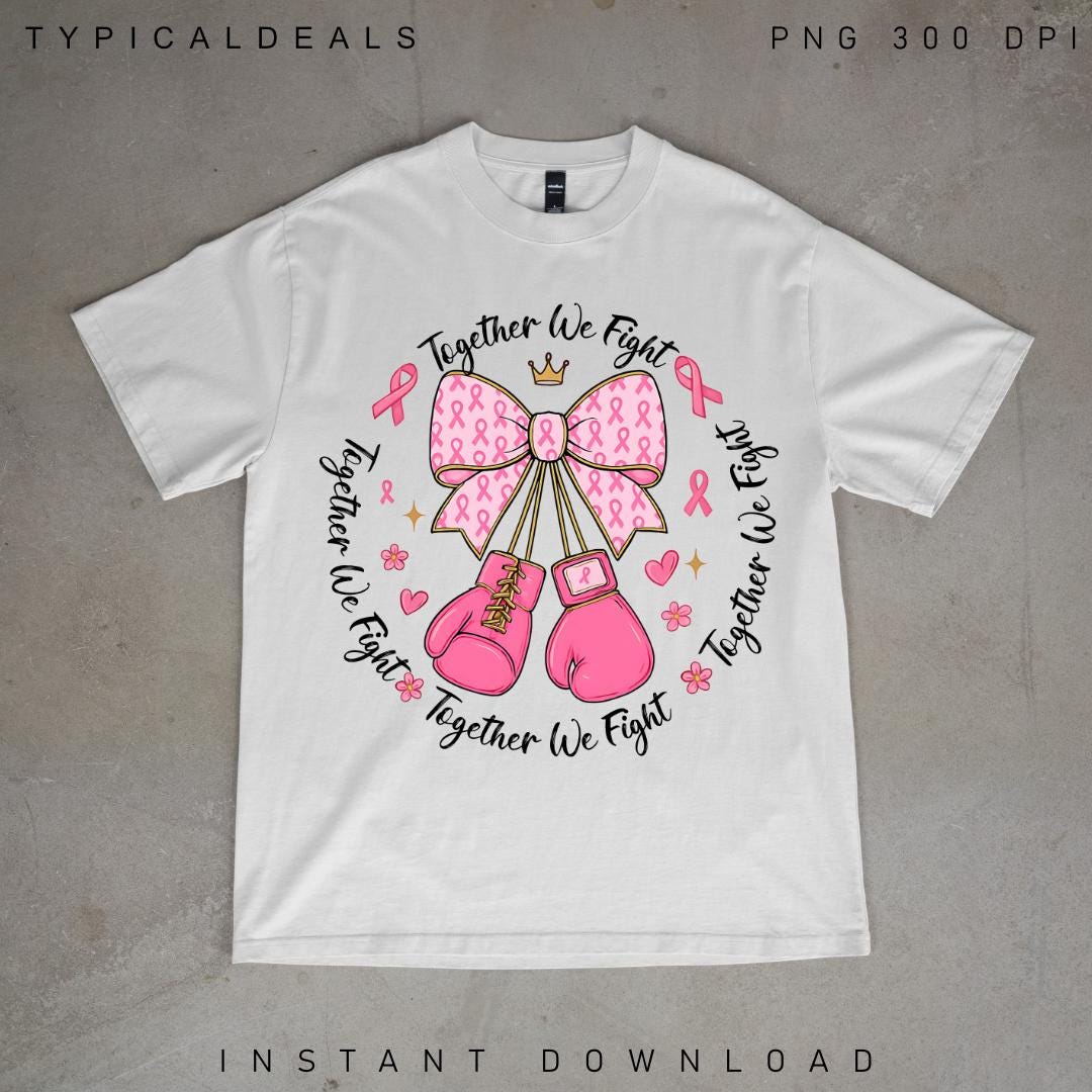 Breast Cancer PNG Shirt, Coquette Boxing Gloves PNG, Breast Cancer ...
