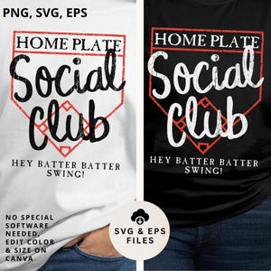 Softball SVG PNG, Home Plate Social Club, Softball Coach Gift for Dad or Mom Svg, Softball Gifts for Girls, Social Club Baseball Mama Shirt