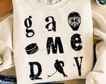 Matchdag Hockey Vibes SVG, Hockeyskjorta Svg, Hockeytränare Gåva, Hockeymamma Png, Hockeyspelare Svg, Klippfil för Cricut, Sublimeringsdesign