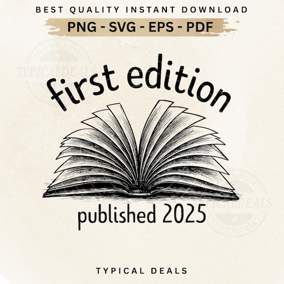 Custom Year First Edition Book SVG PNG | Published Year  display picture 3