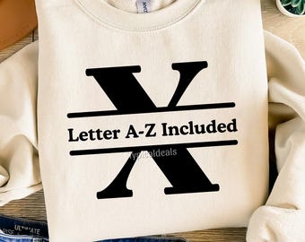 Split Monogram SVG Bundle, Spilt Letter Svg, Alphabet Clipart, Last Name, Family Name Frame, Commercial Use Cut Files Svg/Png/Eps/Dxf/Pdf