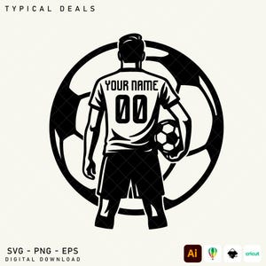 Personalized Soccer Player svg, Customized Soccer Player, Soccer Boy, Soccer Player Svg, Soccer Clipart, Football Png, Soccer Shirt, Png Eps