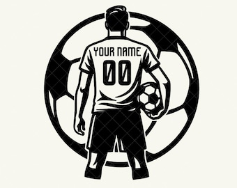 Personlig fotbollsspelare svg, anpassad fotbollsspelare, fotbollspojke, fotbollsspelare svg, fotboll clipart, fotboll png, fotbollströja, png eps
