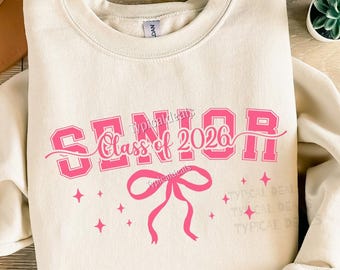 Abschlussklasse von 2026 SVG PNG: Abschlussfeier Bogen Design Senior 2026 Shirt Grafik für Mädchen (Digitaler Download)