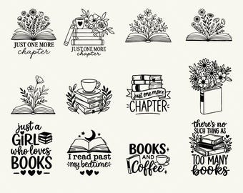 Reading svg bundle, book lover svg, book svg, library svg, book quotes svg, floral book svg, librarian svg, book t shirt svg, book worm svg