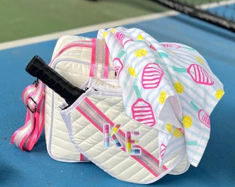 Puffer Pickleball-tas voor haar Pickleball-draagtas Gepersonaliseerde Pickleball-sporttas afneembare paddle-hoes met schouderriem Aangepaste tas