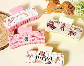 Recuerdos de despedida de soltera con temática del oeste, pinzas para el pelo de caballo, regalos de vaquera para despedida de soltera, decoración de boda occidental, pinza para el pelo rústica grande estilo bohemio