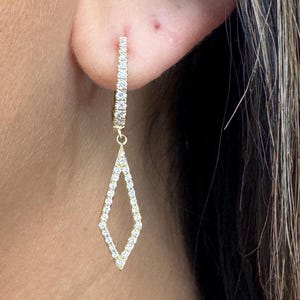 14K Yellow Gold Diamond Shaped Earrings
