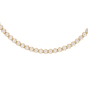 Diamond Tennis Necklace, 14K Yellow Gold Tennis Choker