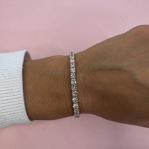 Lab Grown Diamond Tennis Bracelet, 14K Yellow Gold Tennis Bracelet