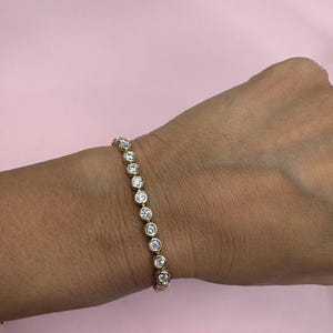 14K Gelbgold Diamant-Tennis-Armband, Diamant-Armband, Armband für Frauen, Geschenke für sie