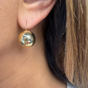 Gold Ball Earrings, Sphere Drop Earrings