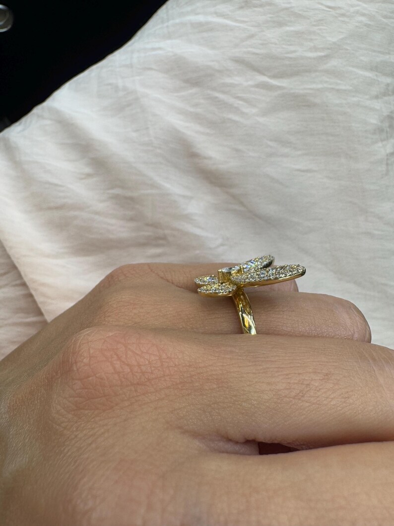 18K Yellow Gold Large Monarch Butterfly Ring Statement Ring - Etsy