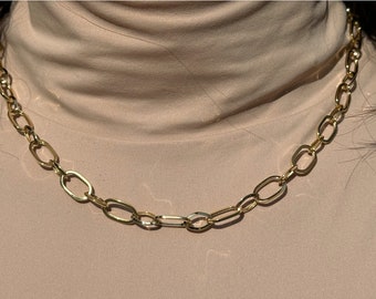 14K Gold Oval Link Chain Necklace