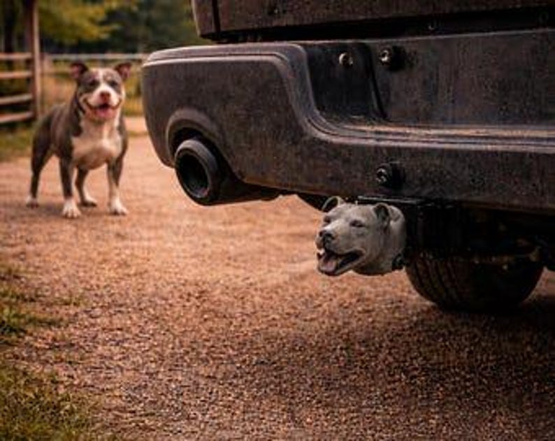 American bully trailer hitch cover 50mm | 2 inch receiver plug | dog lover | 3d printed petg - style 2
