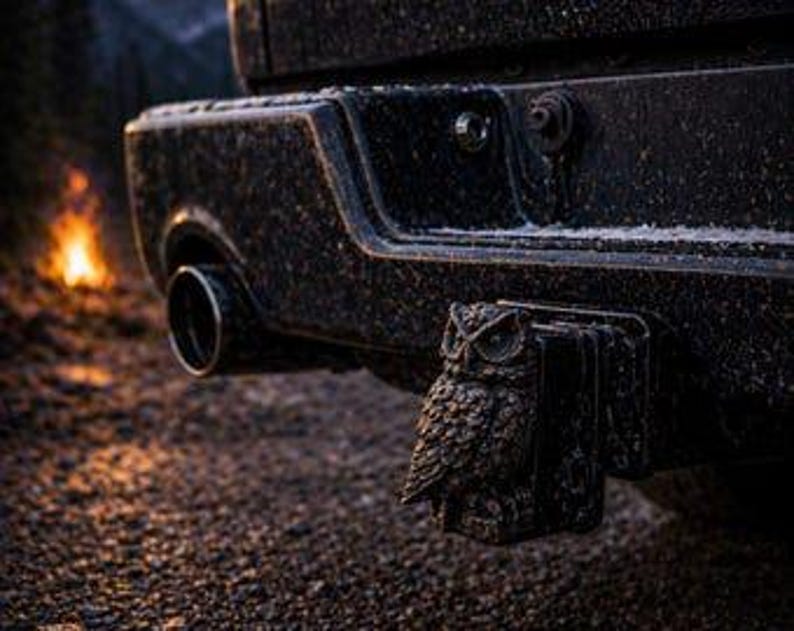 Owl wizard inspired trailer hitch cover 50mm | 2 inch receiver plug | fun & humor | 3d printed petg