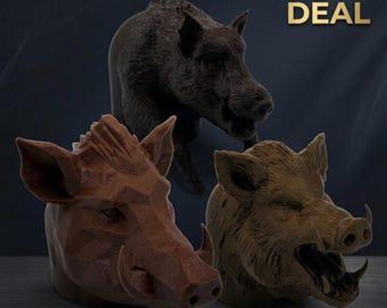 Wild boar bundle hunter edition trailer hitch cover 50mm | 2 inch receiver plug | bundles & gift sets | 3d printed petg
