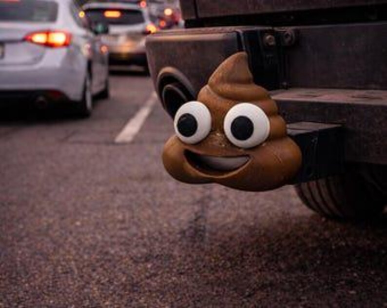 Poop emoji funny trailer hitch cover 50mm | 2 inch receiver plug | fun & humor | 3d printed petg