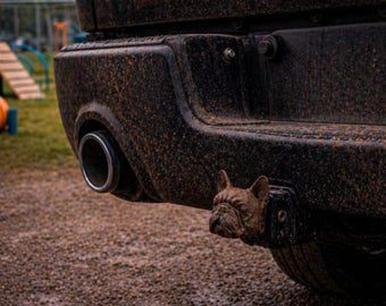 French bulldog trailer hitch cover 50mm | 2 inch receiver plug | dog lover | 3d printed petg