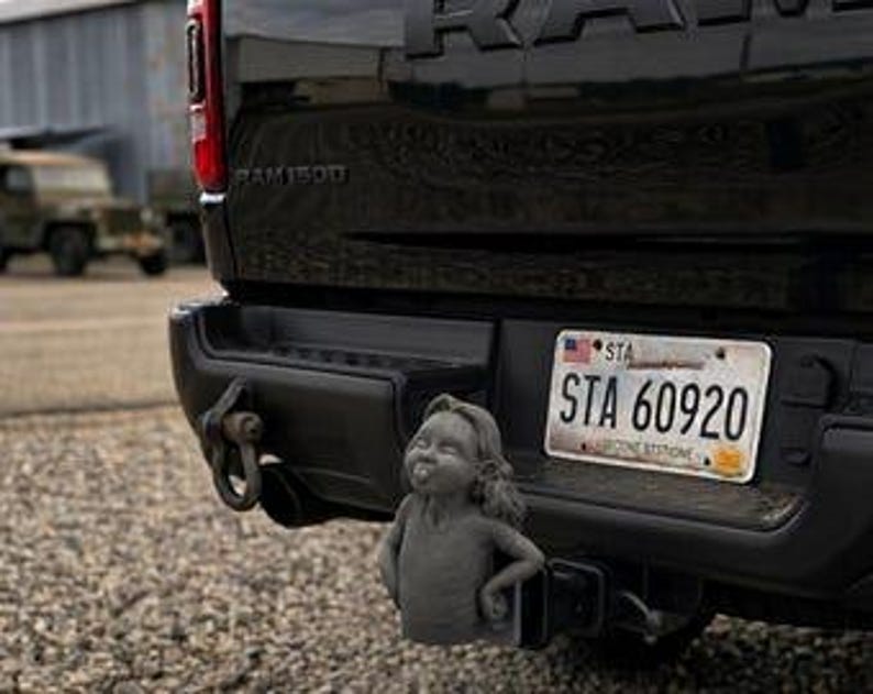 Sassy girl trailer hitch cover 50mm | 2 inch receiver plug | fun & humor | 3d printed petg