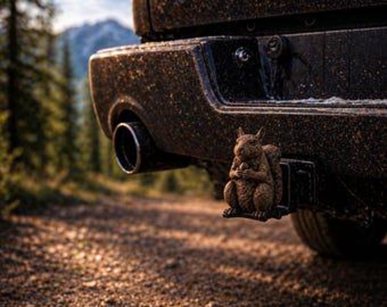Funny squirrel trailer hitch cover 50mm | 2 inch receiver plug | animals & wildlife | 3d printed petg