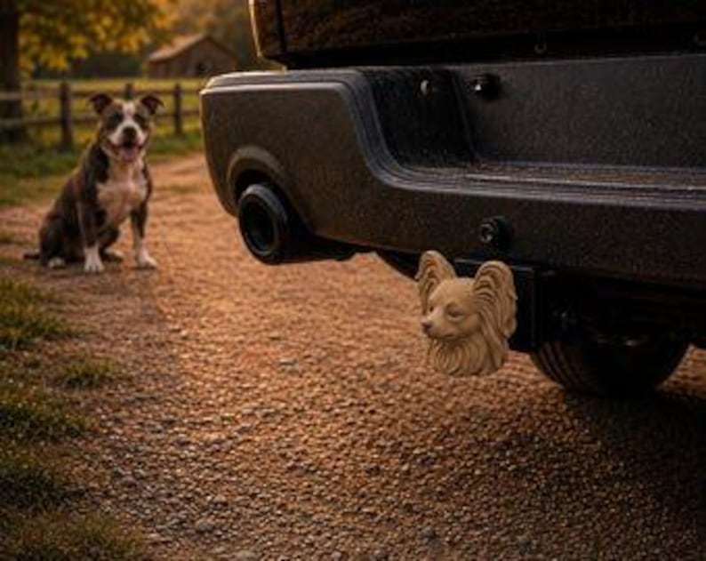 Papillon trailer hitch cover 50mm | 2 inch receiver plug | dog lover | 3d printed petg