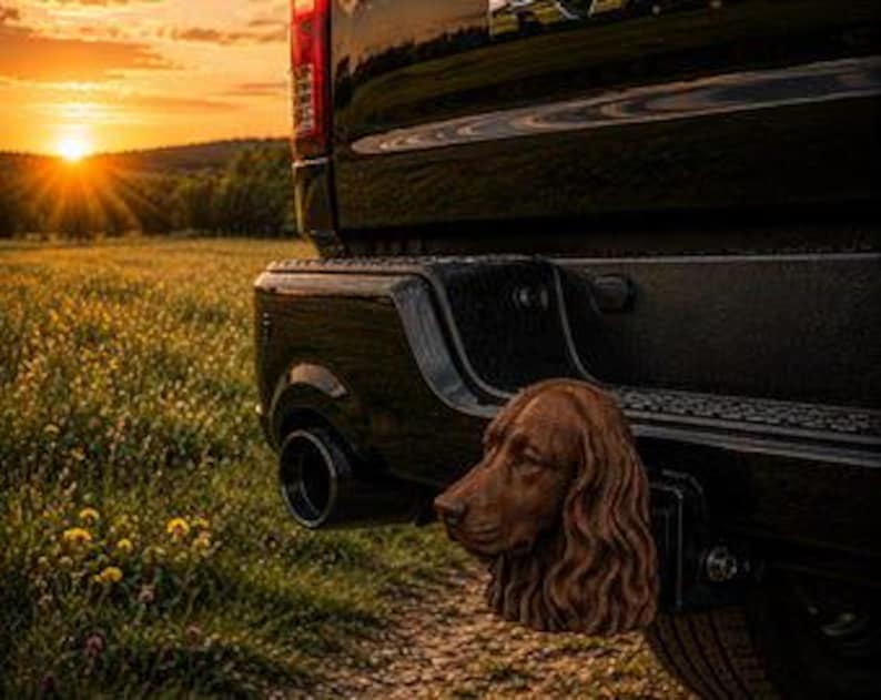 Cocker spaniel trailer hitch cover 50mm | 2 inch receiver plug | dog lover | 3d printed petg
