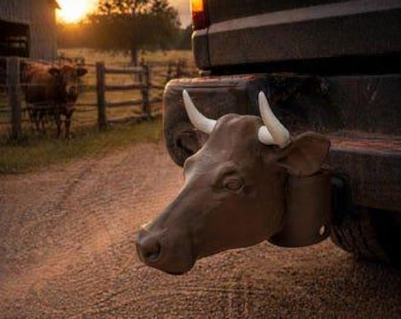 Dairy cow & calf trailer hitch cover 50mm | 2 inch receiver plug | animals and wildlife | 3d printed petg