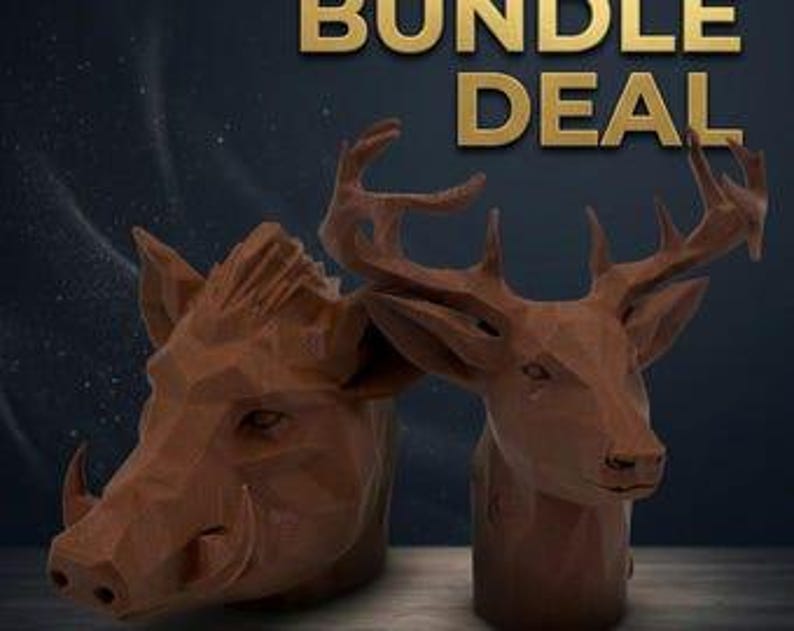 Hunter bundle deer & wild boar poly trailer hitch cover 50mm | 2 inch receiver plug | bundles and gift sets | 3d printed petg