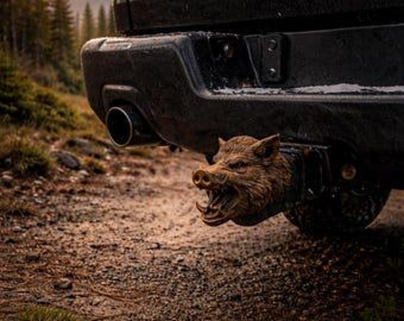 Wild boar next gen trailer hitch cover 50mm | 2 inch receiver plug | hunter edition | 3d printed petg