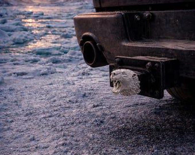 Polar bear trailer hitch cover 50mm | 2 inch receiver plug | animals & wildlife | 3d printed petg